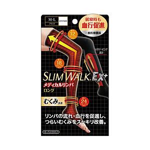 ピップ スリムウォーク メディカルリンパ夜用ソックス ロングタイプ ブラック M-L