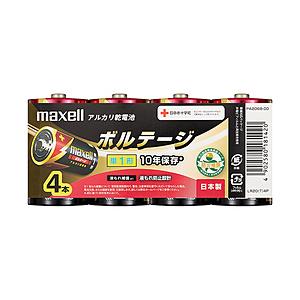 maxell LR20(T) 4P （アルカリ乾電池「ボルテージ」/単1形/4本シュリンクパック） ...