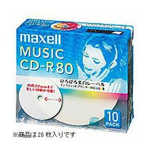 maxell CDRA80WP.20S　（音楽用CD-R/80分/20枚/インクジェットプリンタ対応...