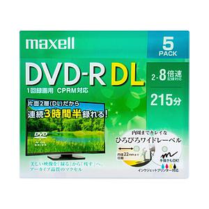 maxell DRD215WPE5S  録画用DVD-R DL 片面2層式ホワイトディスク（CPRM...