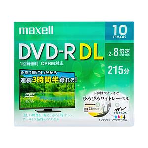 maxell 録画用DVD-R DL 片面2層式ホワイトディスク（CPRM対応） 2〜8倍速10枚パック DRD215WPE10S｜y-sofmap