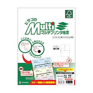 ヒサゴ ヒサゴ　プリンタ帳票Ａ４白紙３面６穴 FSC2005