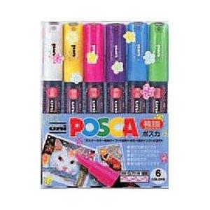 三菱えんぴつ PC1M6C （サインペン/ポスカ/水性顔料・極細/6色セット）