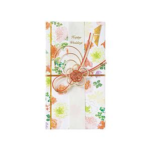 マルアイ 水彩花柄金封オレンジ   R1DA