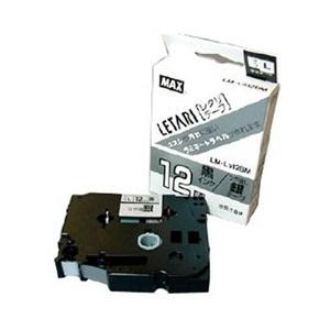 マックス ラベルプリンタ　ビーポップミニ　12mm幅テープ　つや消し銀地黒字　LML512BM