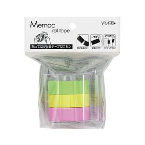 ヤマト メモックロールテープ　蛍光15MM　3色