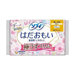 ユニチャーム 【sofy（ソフィ）】 はだおもい 極うすスリム 軽い日の昼用 17.5cm 羽なし ...