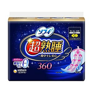 ユニチャーム 【sofy（ソフィ）】超熟睡ガード 36cm 羽つき 6枚入