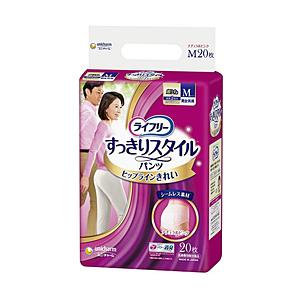ユニチャーム ライフリー すっきりスタイルパンツ ピンク M 20枚 〔介護用おむつ〕  ナチュラル...