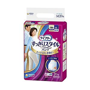 ユニチャーム ライフリー すっきりスタイルパンツ ブルー M 20枚 〔介護用おむつ〕  ナチュラル...
