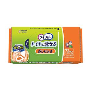 ユニチャーム 【ライフリー】 おしりふき流せる 72枚