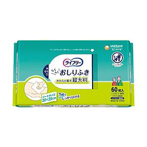 ユニチャーム ライフリー おしりふき 超大判 スッキリ 60枚（20cm×25cm）