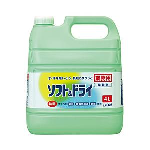LION ソフト＆ドライ4L〔柔軟剤〕