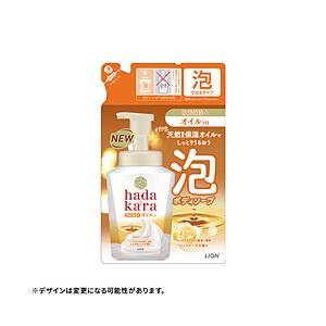 LION hadakara（ハダカラ）ボディソープ 泡で出てくる つめかえ用 420mL  オイルイ...