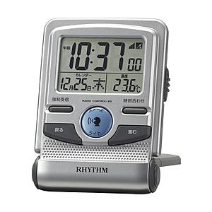 リズム時計 デジタル電波目覚まし時計　フィットウェーブD214 8RZ214SR19 シルバーメタリ...
