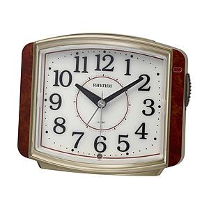 リズム時計 常時点灯付目覚まし時計 【ピュアライトR644】 23 木目仕上（白） 8RE644SR...