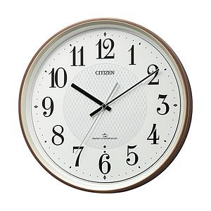 リズム時計 掛け時計  茶メタリック色光沢仕上 4MY861-006 ［電波自動受信機能有］