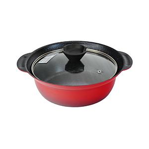 和平フレイズ IH対応フチ付卓上鍋21cm なごみ丈膳 レッド RB-3198