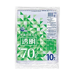 日本技研工業 日技 透明 ポリ袋 70L 10P TN4 [振込不可]