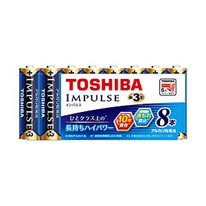 TOSHIBA(東芝) 【単3形】アルカリ乾電池「IMPULSE」（8本入り・まとめパック） LR6H 8MP 【864】｜y-sofmap