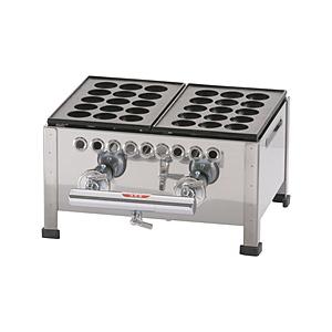 荒木金属製作所 関西式たこ焼器（15穴） 2枚掛 LPガス ＜GTK221＞