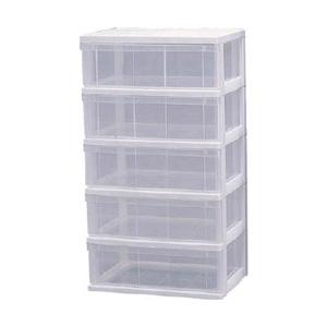 アイリスオーヤマ ワイドチェスト　N-653　ホワイト／クリア　N653