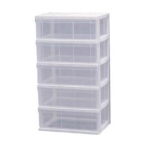 アイリスオーヤマ ワイドチェスト　N-654　ホワイト／クリア　N654