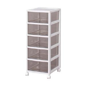 アイリスオーヤマ ＩＲＩＳ スーパークリアチェスト ホワイト／クリアブラウン ５段タイプ ＳＣＥ−０...