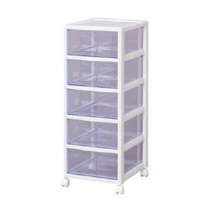 アイリスオーヤマ ＩＲＩＳ スーパークリアチェスト ホワイト／クリアブルー ５段タイプ ＳＣＥ−０５...