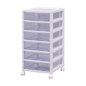アイリスオーヤマ ＩＲＩＳ スーパークリアチェスト ホワイト／クリアブルー ６段タイプ ＳＣＥ−６０...