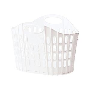 セイエイ 折りたためるランドリーバスケット ホワイト 120328 ＜JLV0501＞