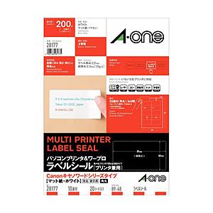 エーワン 28177 （パソコンプリンタ＆ワープロラベル/Canonキヤノワードシリーズタイプ/A4...