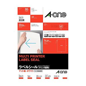 エーワン 28411 マルチプリンタラベル 紙ラベル A3判 ノーカット