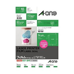 エーワン 28426 （レーザープリンタラベル/透明光沢フィルム/A4判 ノーカット/10シート）