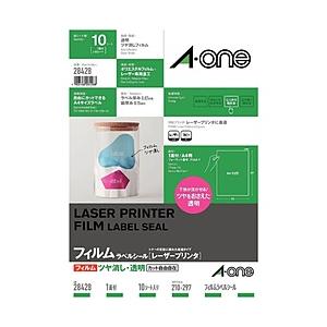 エーワン 28428　レーザープリンタラベル 透明ツヤ消しフィルム A4判 ノーカット