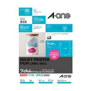 エーワン 28794 (ラベルシール/インクジェットプリンタ用/ツヤ消しフィルム・透明/A4/1面/...