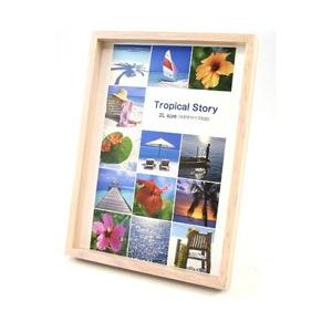 キング 木目調カラーフレーム 2L はがきサイズ対応（ホワイト）　JWC-2L-WH