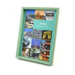 キング 木目調カラーフレーム 2L はがきサイズ対応（グリーン）　JWC-2L-GR 【864】