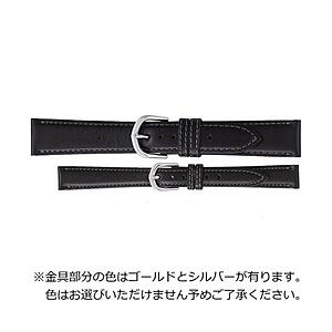 バンビ 時計バンド 本革 スムース かん幅13mm 美錠幅10mm 【金具色指定不可】  ブラック ...