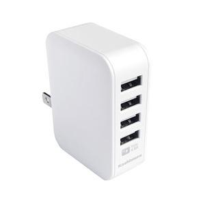 カシムラ USB電源アダプタ 4.8A USB4ポート IC AJ-598 ホワイト