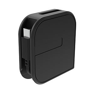 カシムラ USB充電＆同期ケーブル 片引きリール 80cm A-C BK   AJ-633 ［USB...