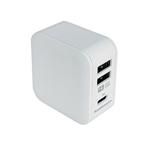 カシムラ AC充電器　リバーシブルUSB-A 3ポート　PD20W  ホワイト AC-034 ［3ポ...