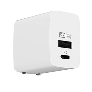 カシムラ Power delivery20W対応 リバーシブルUSB 2ポート搭載AC充電器  ホワ...