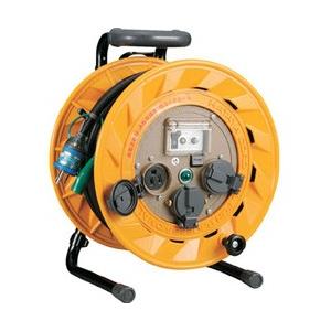 ハタヤリミテッド 単相100V型ブレーカーリール　50m　アース付　とび出しプラグ付　BR501KX