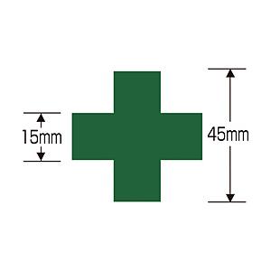 日本緑十字 緑十字 ヘルメット用ステッカー 緑十字マーク 45×45mm 10枚組 PET 233103