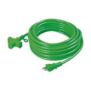 日動工業 十字トリプル延長コード　アース無し　20m　緑　MRS20G
