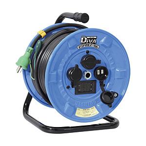 日動工業 日動　防雨型　電圧電流メーター付電工ドラム　“デジタルドラム　ＤｉＶＡ”　過負荷漏電保護兼...