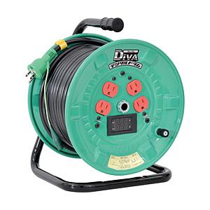 日動工業 日動　電圧電流メーター付電工ドラム　“デジタルドラム　ＤｉＶＡ”　過負荷漏電保護兼用ブレー...