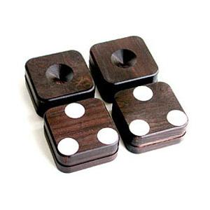 ●山本音響工芸 ●アフリカ黒檀材(4個1組) ×2●大型スパイク受け●PB-23 山本音響工芸 PB-18 (アフリカ黒檀製スパイク受けベース/4個一組
