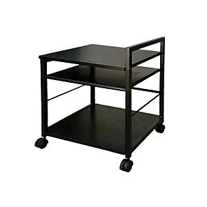 レメックスジャパン デスクワゴン [W485ｘD370ｘH535mm] プリンターワゴン  黒木目 ...